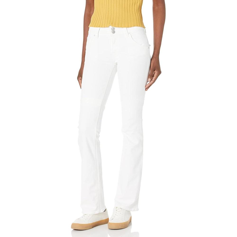 imageHUDSON Beth Mid Rise Baby Bootcut Jean with Back Flap PocketsWhite