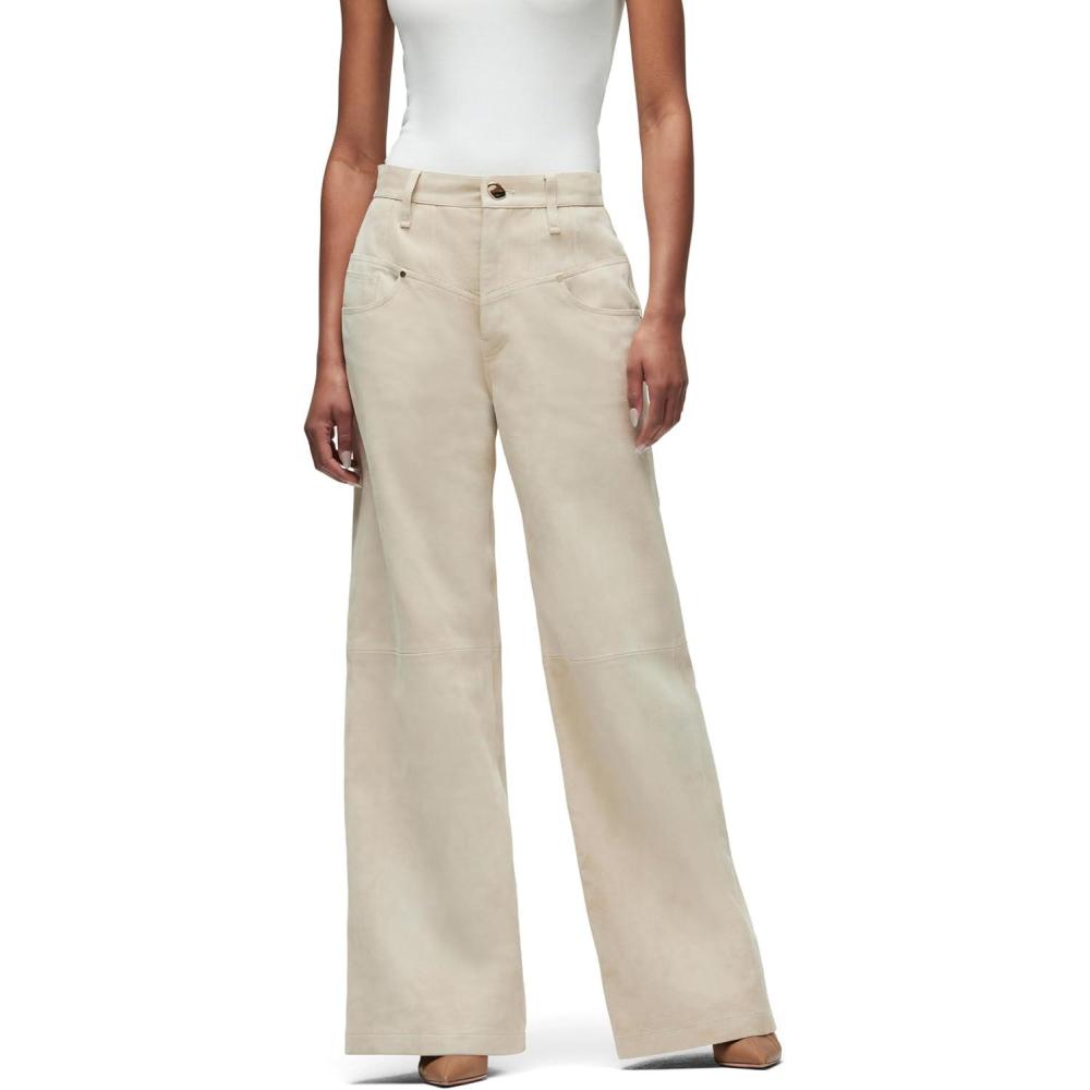 imageHUDSON Womens Jodie High Rise Loose Fit Wide Leg JeanOxford Tan Suede