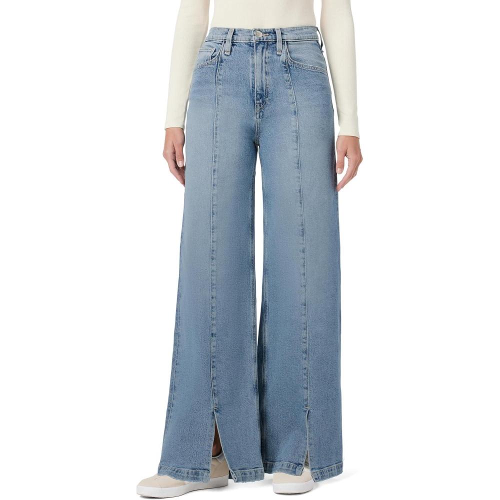 imageHudson Womens James High Rise Wide Leg JeanCaribbean Breeze