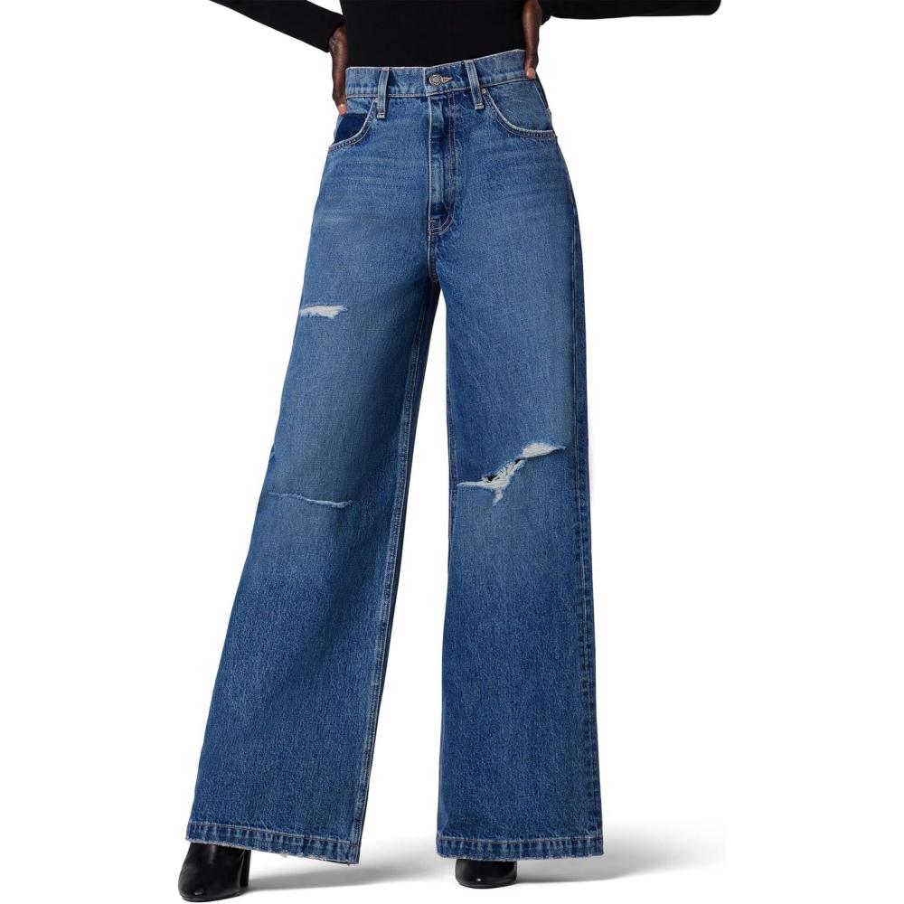 imageHudson Womens James High Rise Wide Leg JeanIce Destructed