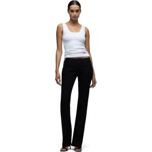 HUDSON Beth Mid Rise Baby Bootcut Jean with Back Flap Pockets(Coated Black Beauty)
