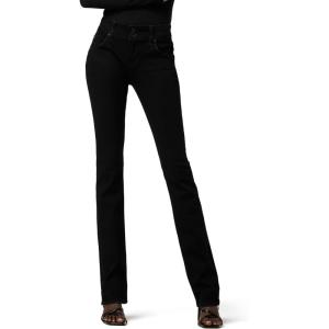 HUDSON Beth Mid Rise Petite Baby Bootcut Jean with Back Flap Pockets(Black)