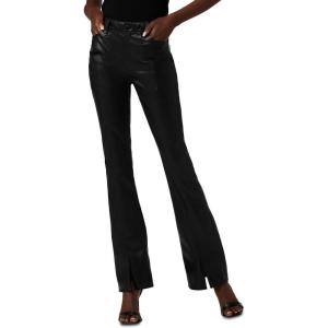 HUDSON Women’s Barbara High Rise Bootcut Jean(Black Vegan Leather)