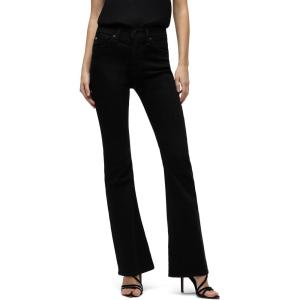HUDSON Women’s Barbara High Rise Bootcut Jean(Black With Flap)