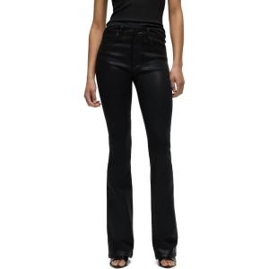 HUDSON Women’s Barbara High Rise Bootcut Jean(Coated Black Beaut)