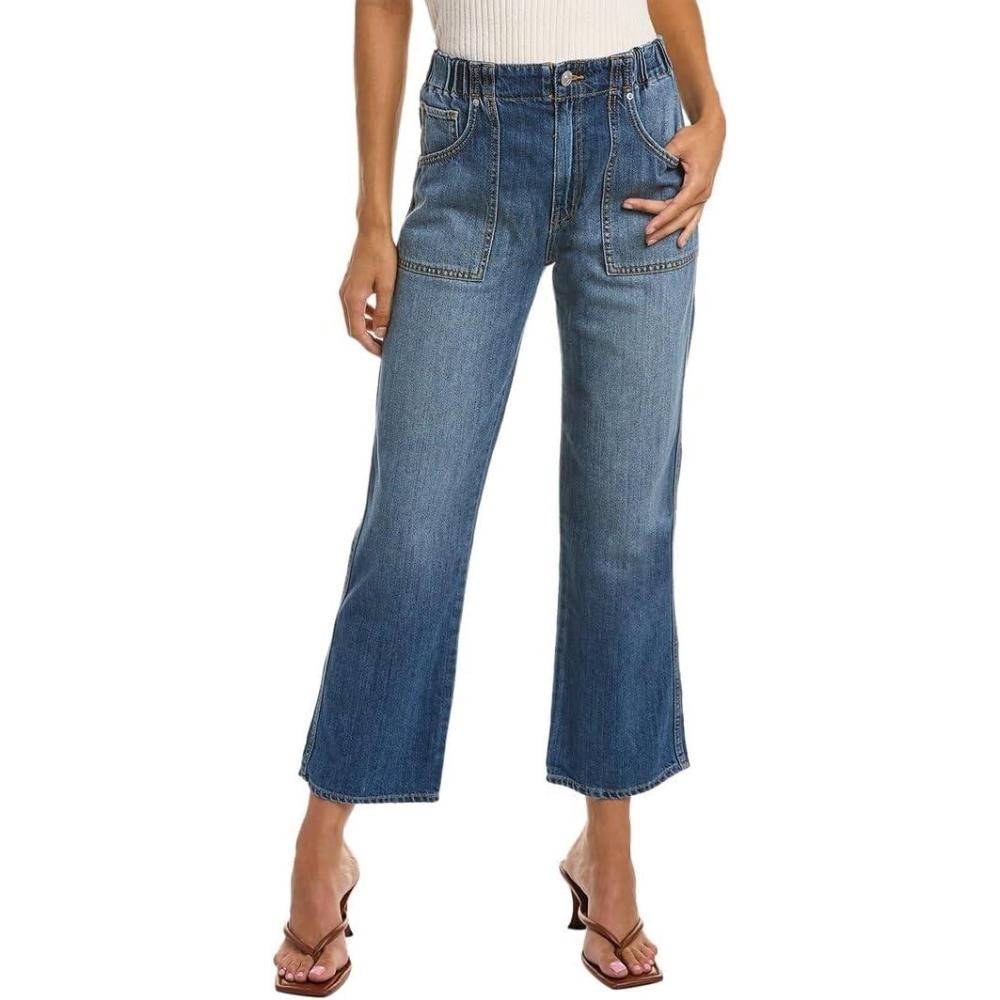 imageHUDSON Jeans Womens Remi High Rise Cropped Straight Leg JeanSummer Wind