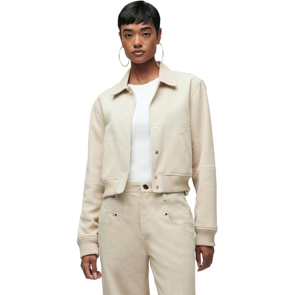 imageHUDSON Womens Bomber JacketOxford Tan Suede