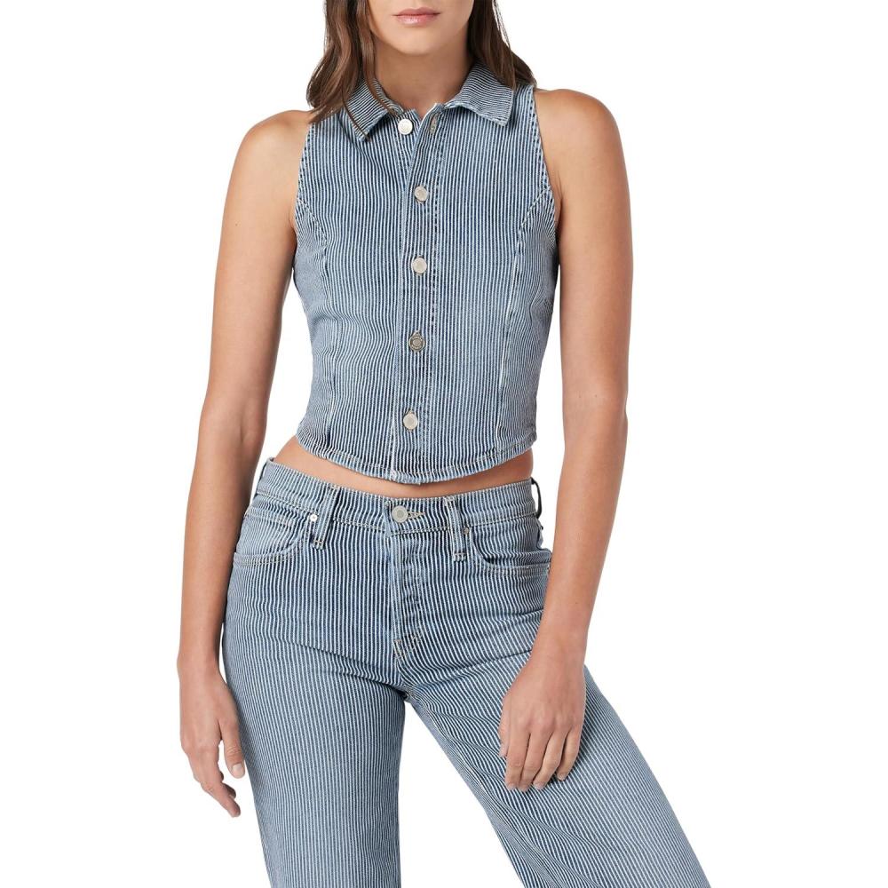 imageHUDSON Womens Denim Halter VestRailroad Stripe