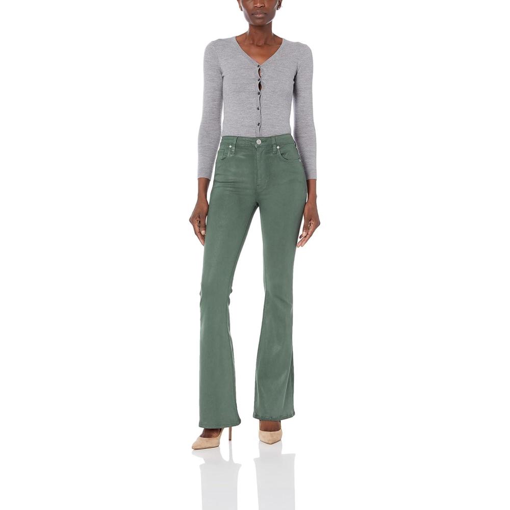 imageHUDSON Womens Holly High Rise Flare JeanCoated Garden Topiary