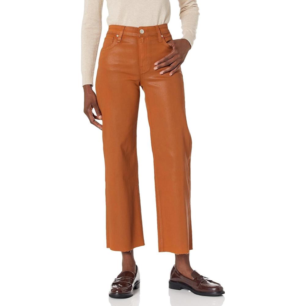 imageHUDSON Womens Rosie HighRise Wide Leg Ankle JeanCtd Caramel Cafe