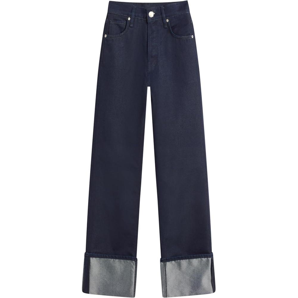 imageHUDSON Womens Rosie HighRise Wide Leg Ankle JeanIndigo Metallic