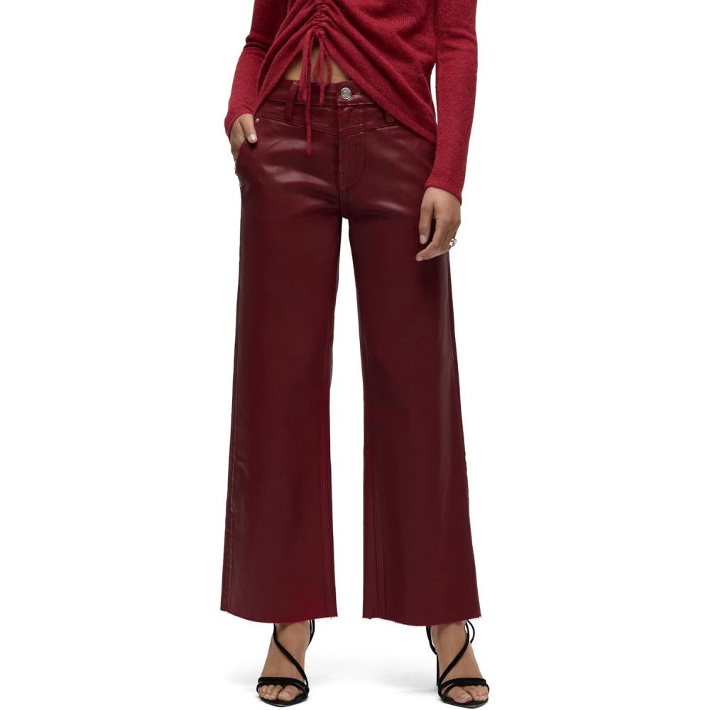 imageHUDSON Womens Rosie HighRise Wide Leg Ankle JeanRed Dahlia Coated