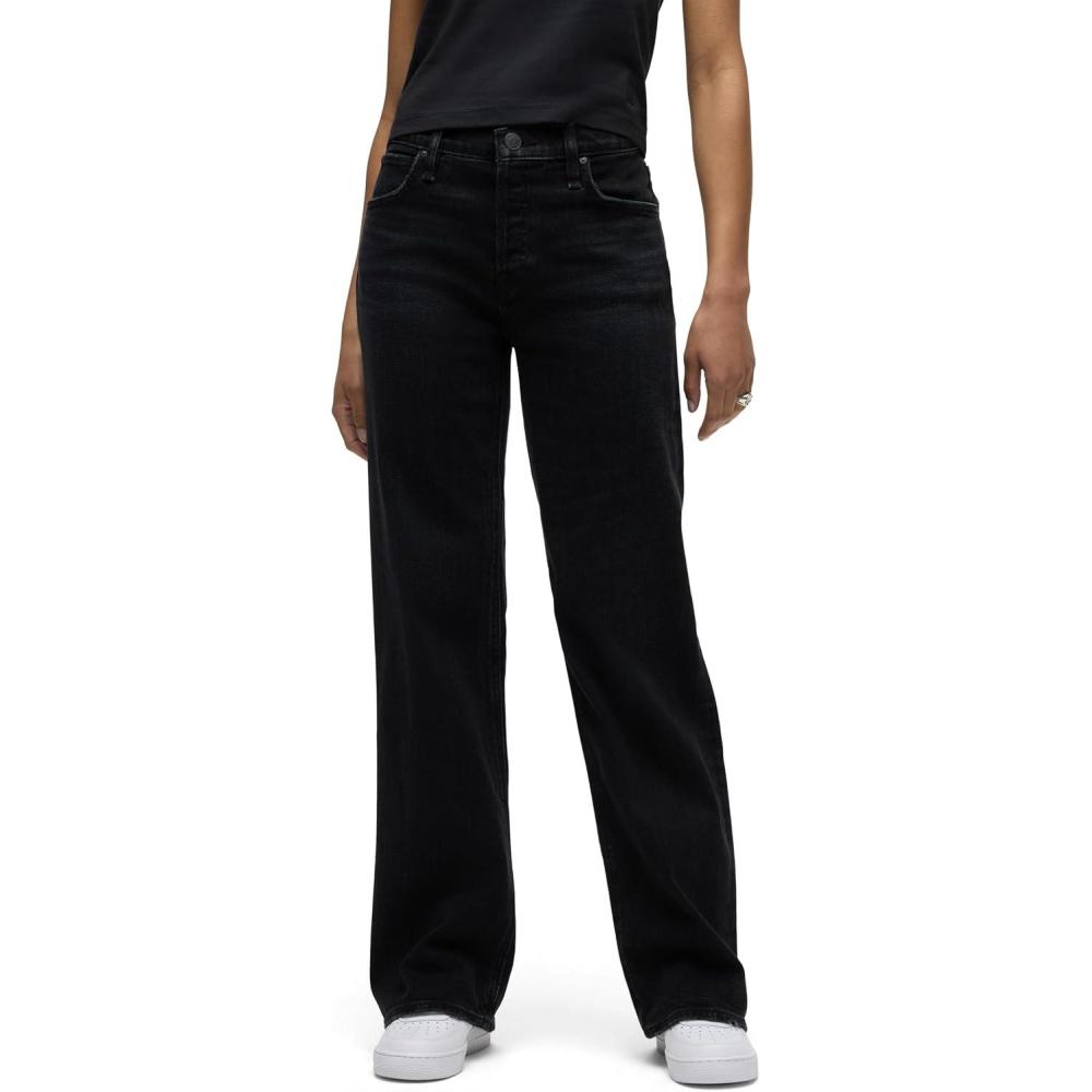 imageHUDSON Womens Rosie HighRise Wide Leg JeanFabulous Black