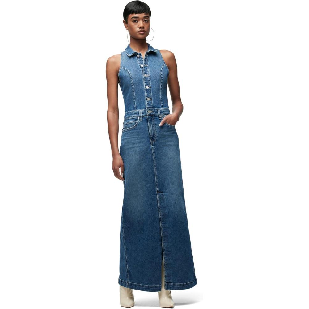 imageHUDSON Womens Sleeveless Collared Halter Neck Utility Dress with PocketsRiches