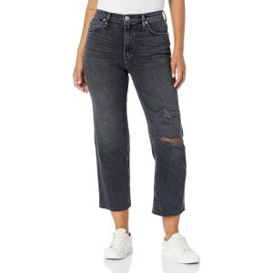 HUDSON Jeans Women’s Remi High Rise, Cropped, Straight Leg Jean(Black Rain)