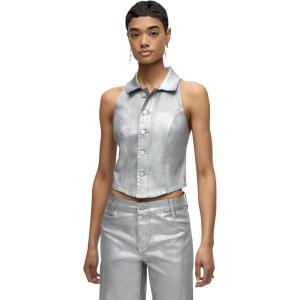 HUDSON Women’s Denim Halter Vest(Matte Silver Foil)