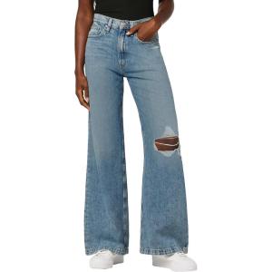 HUDSON Women’s Jodie Petite High Rise Loose Fit Wide Leg Jean(Thunder Destructed)