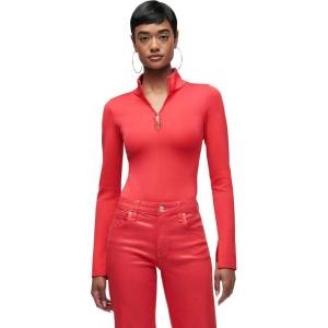 HUDSON Womens Long Sleeve Hook & Eye Bodysuit(Poinsettia)