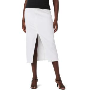 HUDSON Women’s Maternity Belly Band Midi Denim Skirt with Front Slit(White)