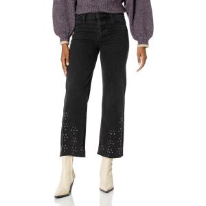 HUDSON Women’s Rosie High-Rise Wide Leg Ankle Jean(Black Glitter)