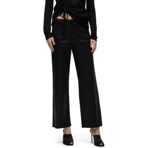 HUDSON Women’s Rosie High-Rise Wide Leg Ankle Jean(Coated Black Beaut)