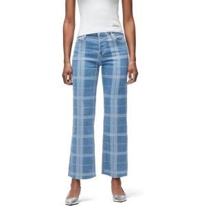 HUDSON Women’s Rosie High-Rise Wide Leg Ankle Jean(Plaid Indigo)