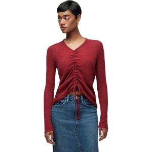 HUDSON Women’s Ruched Long Sleeve Sweater(Red Dahlia)