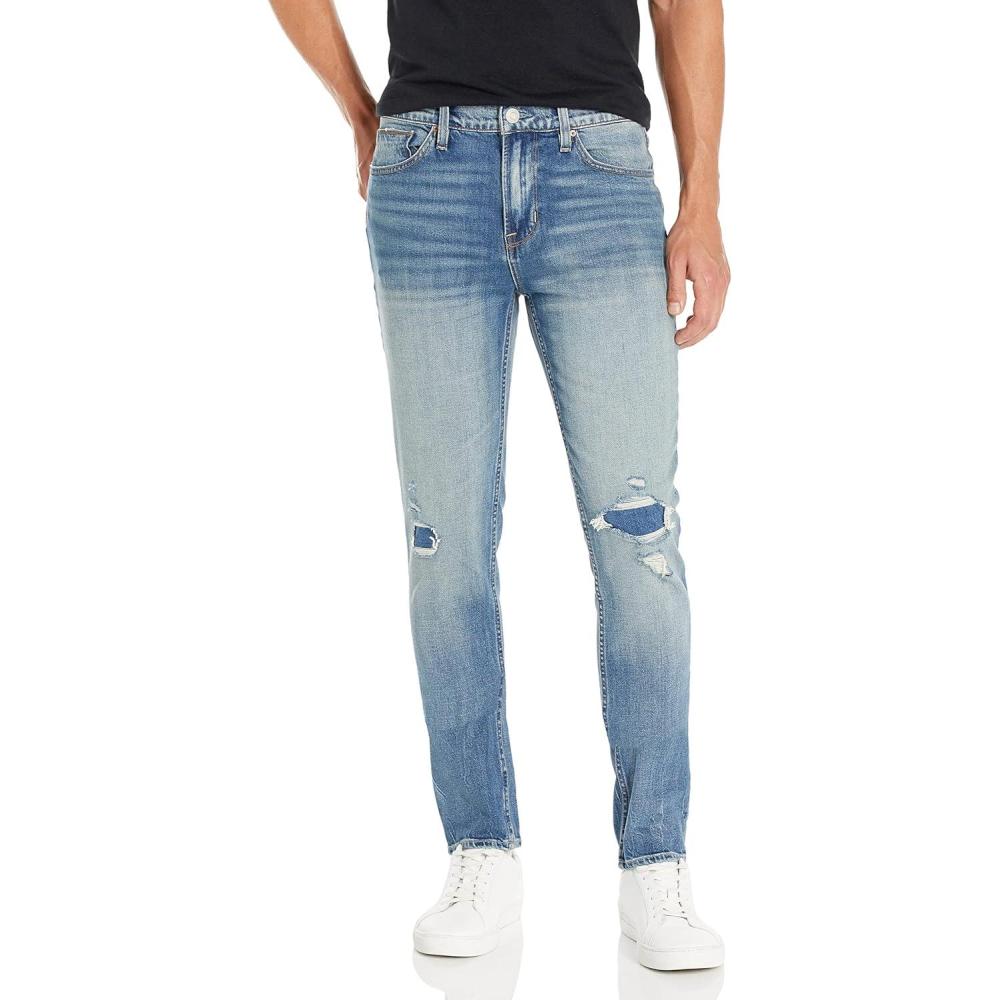 imageHUDSON Mens Axl Slim JeanRepaired Indigo