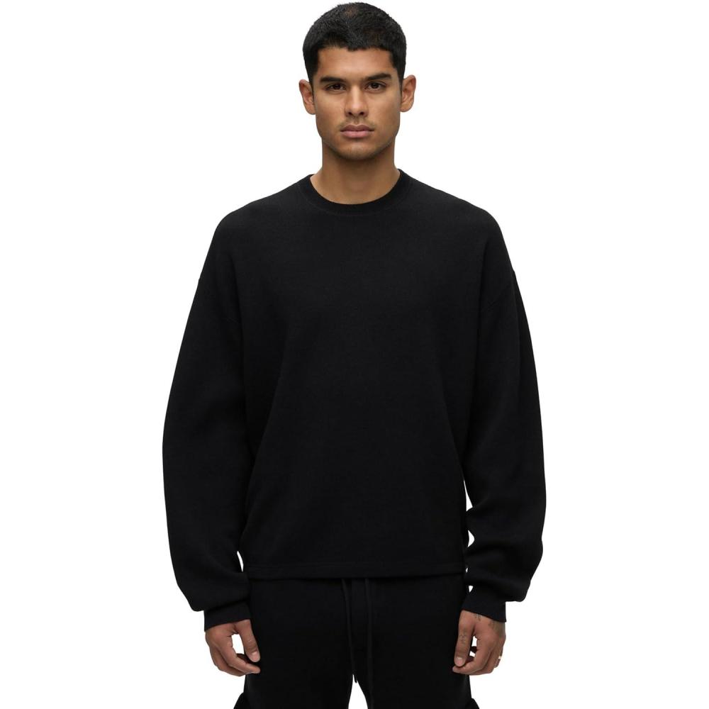 imageHUDSON Mens Crew Neck SweaterSweaterPitch Black