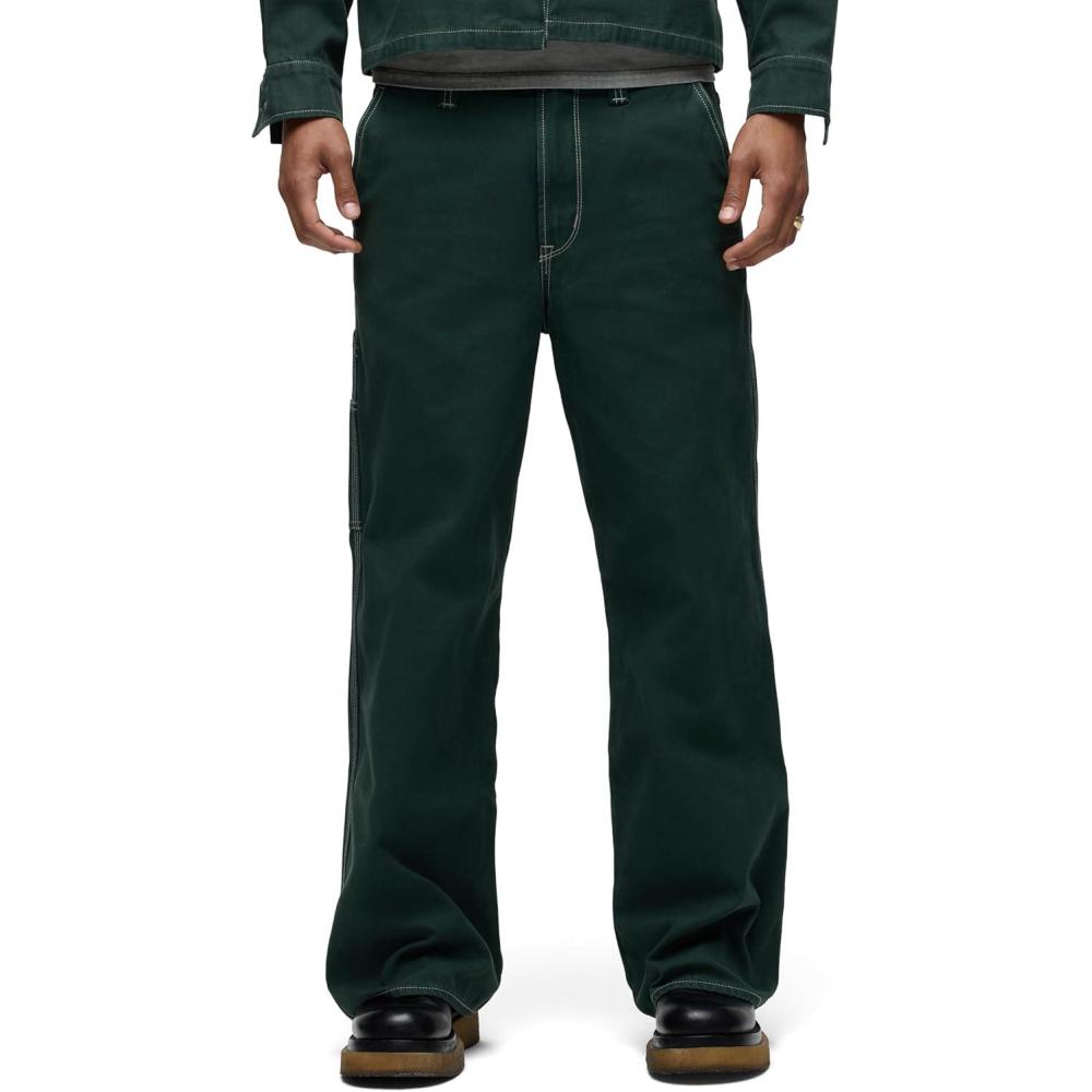 imageHUDSON Mens Luca Relaxed Fit Wide Leg Carpenter PantSmoke Pine