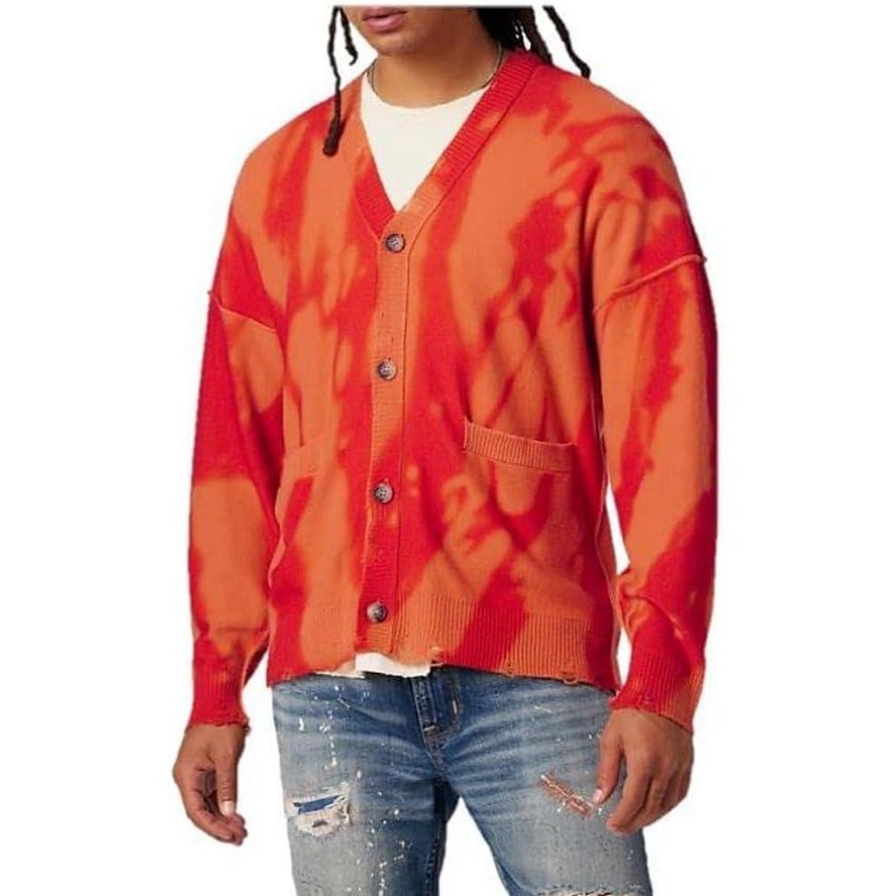 imageHUDSON Mens Streak CardiganOrange Streak