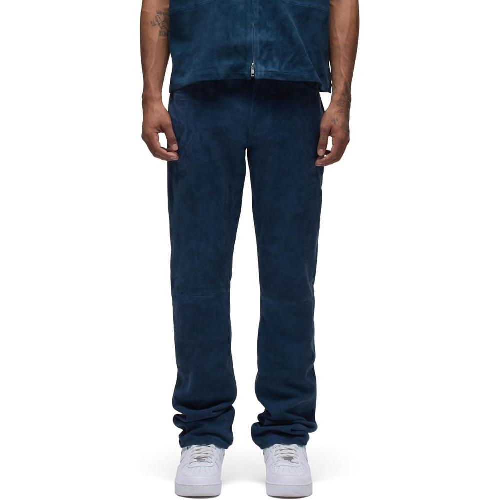 imageHUDSON Mens Suede Slim 5 Pocket PantPetrol