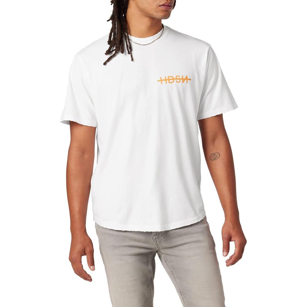 imageHUDSON Mens Vintage TeeWhite Blur