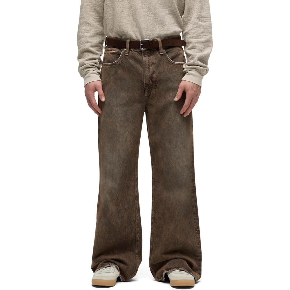 imageHUDSON mens Luca Loose Fit Wide Leg Denim PantDark Earth