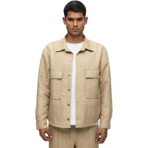 HUDSON Mens Quilted Button Down Jacket(Geo Tan)