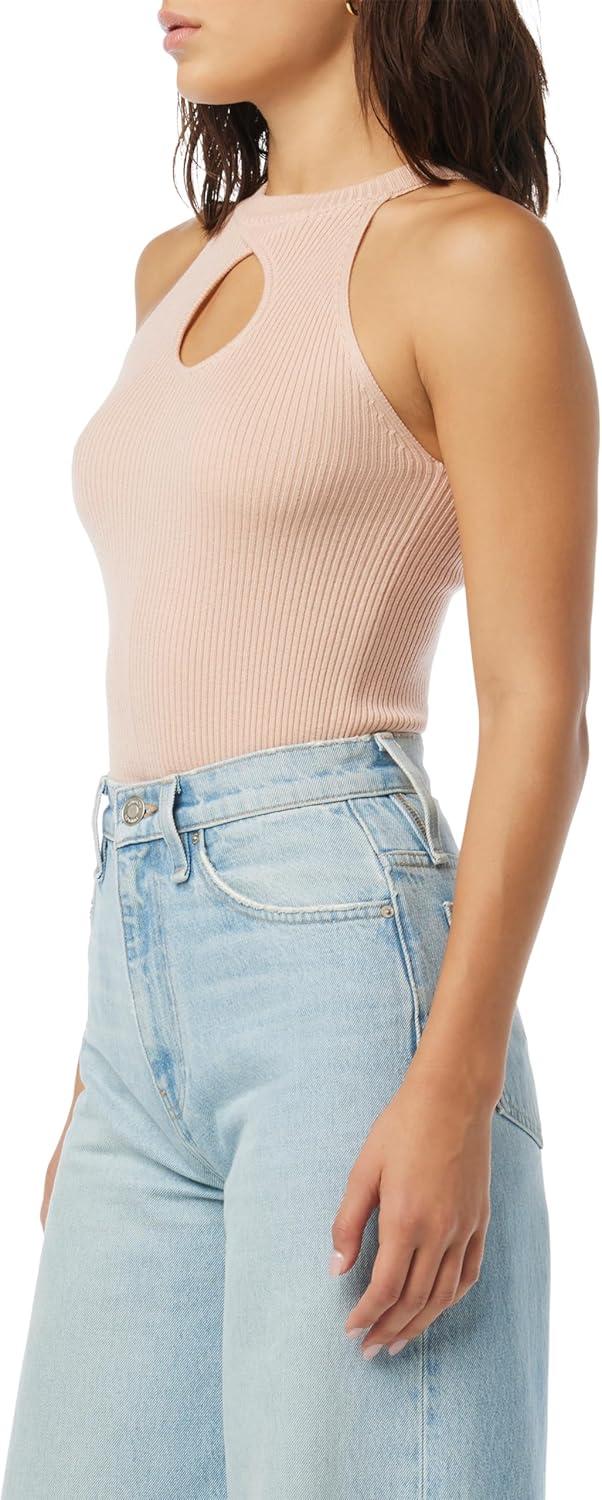 imageHUDSON Womens Mock Neck Sleeveless Keyhole Racer Tank TopCameo Rose