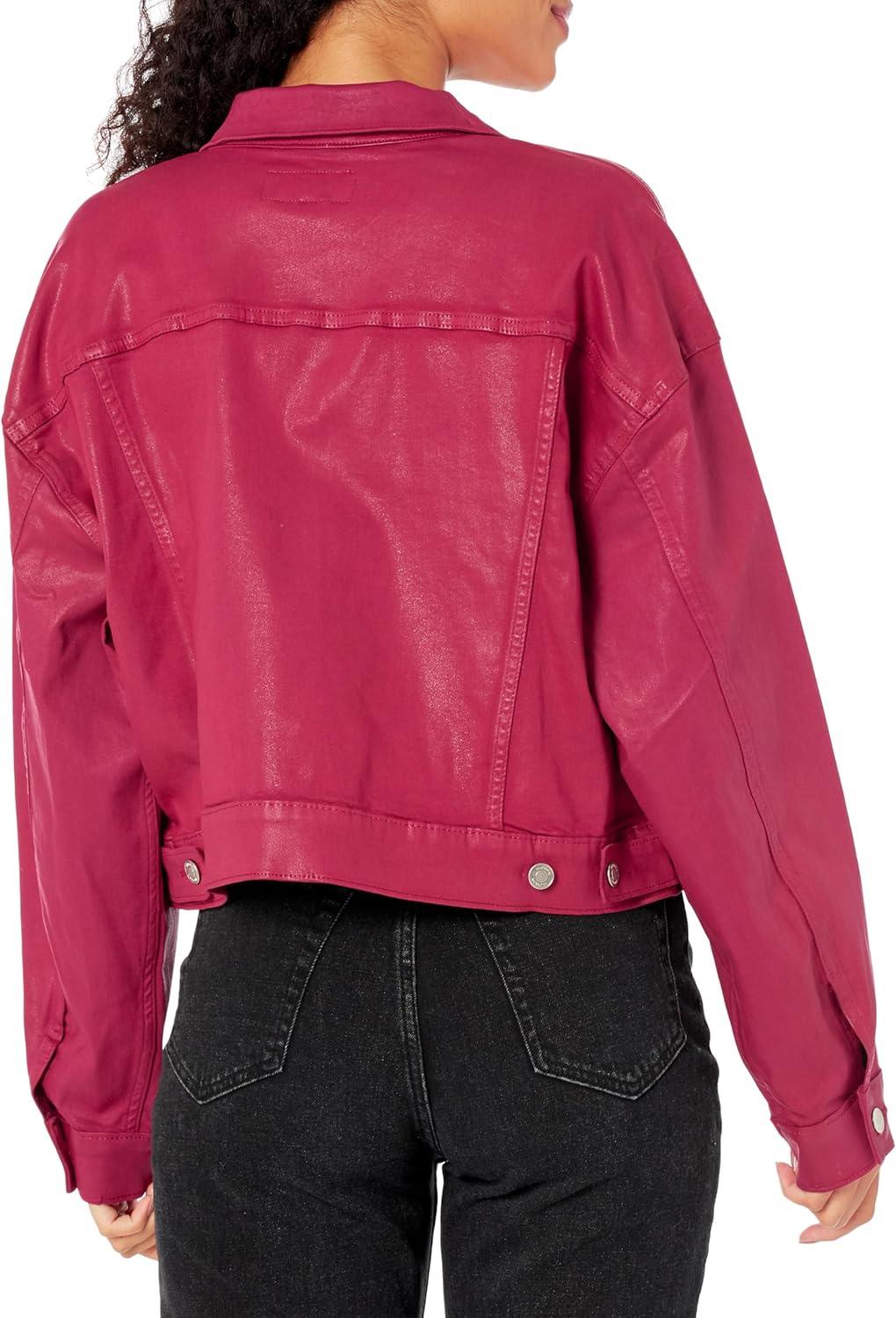 imageHUDSON womens Brea Swing Trucker JacketCoated Beet Red