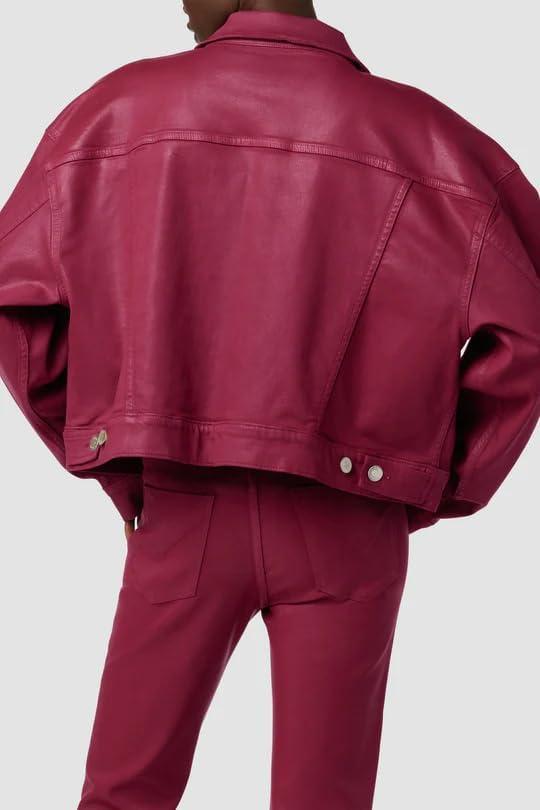 imageHUDSON womens Brea Swing Trucker JacketCoated Beet Red