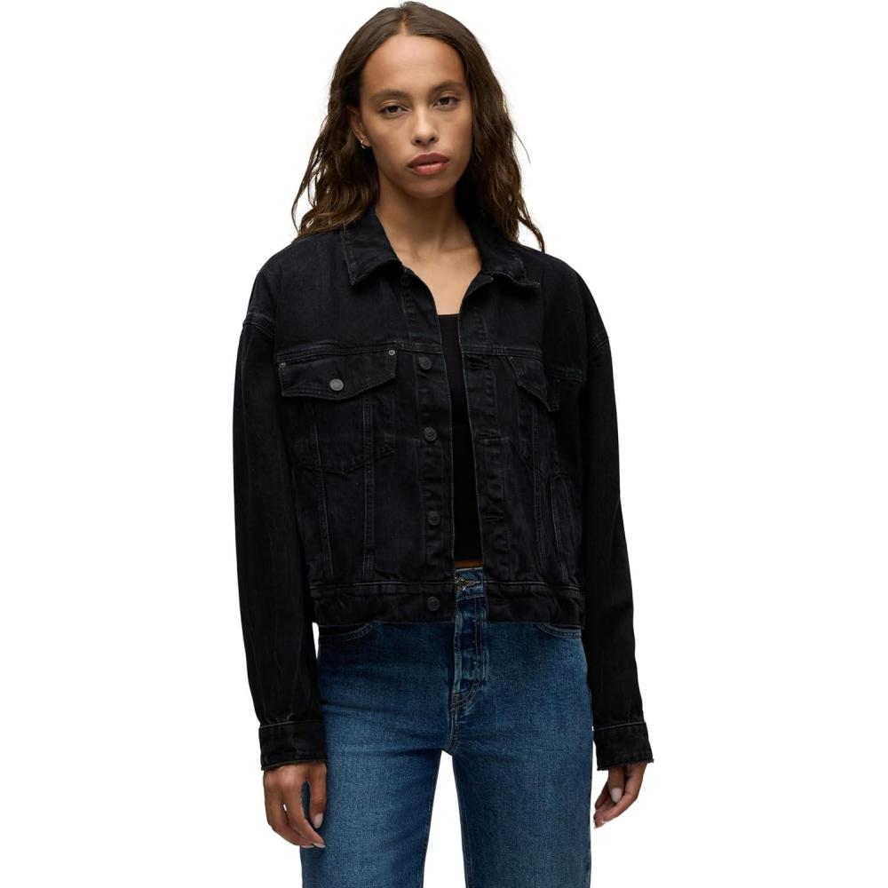 imageHUDSON womens Brea Swing Trucker JacketBlack Thunder