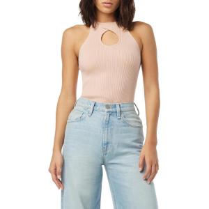 HUDSON Women’s Mock Neck Sleeveless Keyhole Racer Tank Top(Cameo Rose)