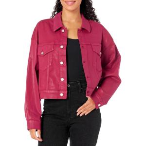 HUDSON womens Brea Swing Trucker Jacket(Coated Beet Red)