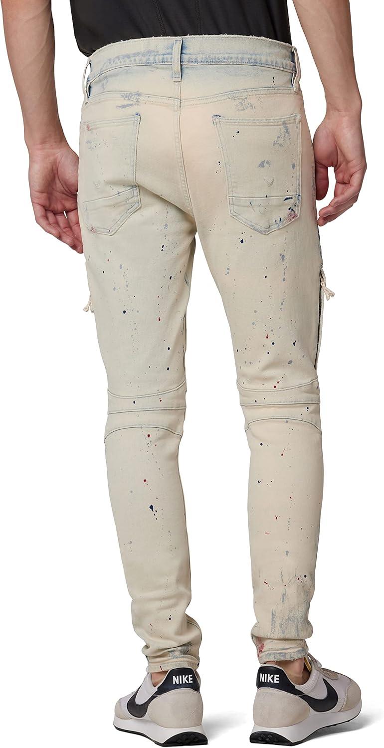 imageHUDSON Mens Zack Biker SkinnyWhite Painter
