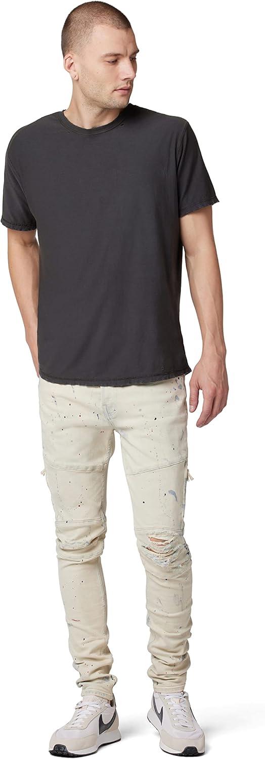 imageHUDSON Mens Zack Biker SkinnyWhite Painter