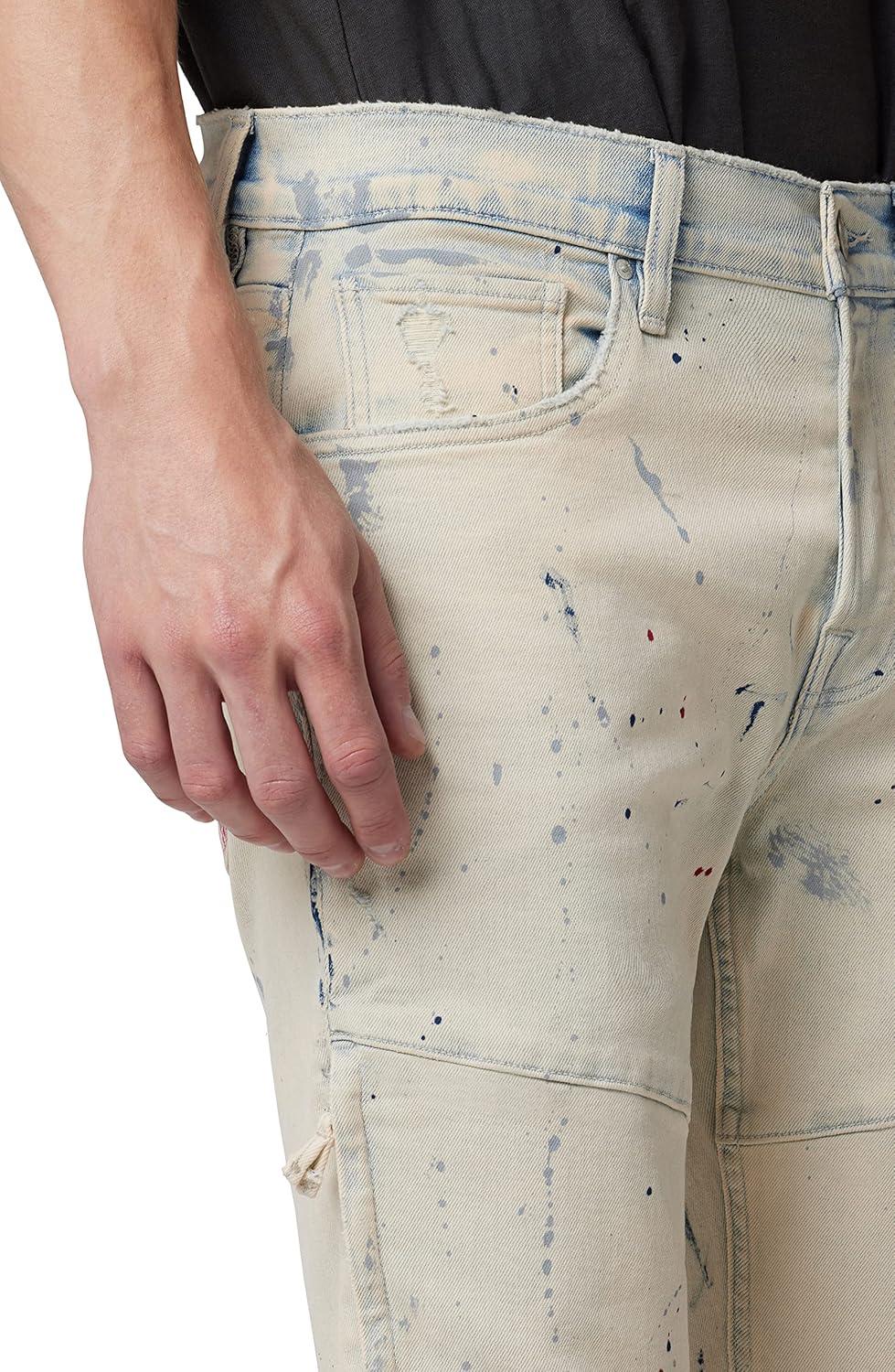 imageHUDSON Mens Zack Biker SkinnyWhite Painter