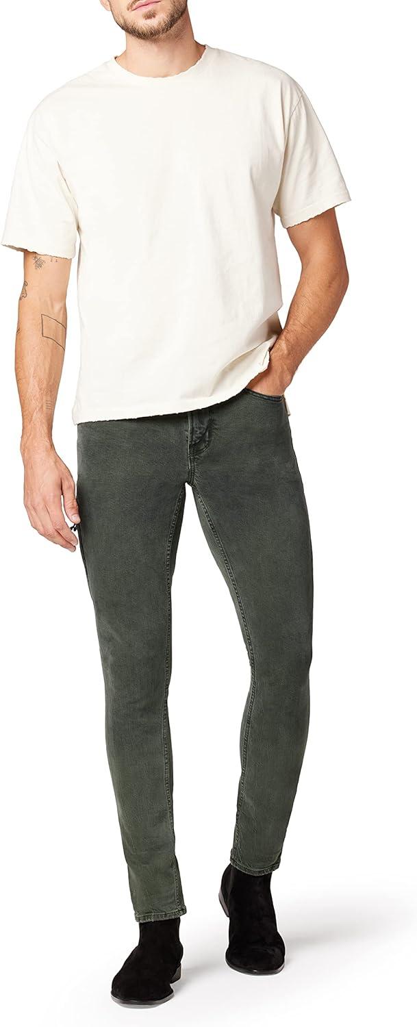 imageHUDSON Mens Zack Side Zip SkinnyStained Army
