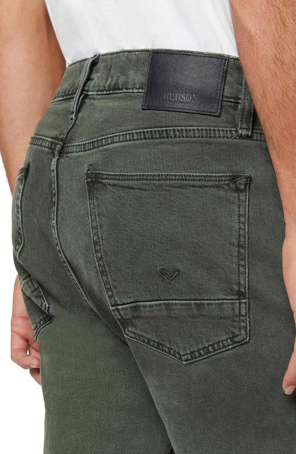 imageHUDSON Mens Zack Side Zip SkinnyStained Army