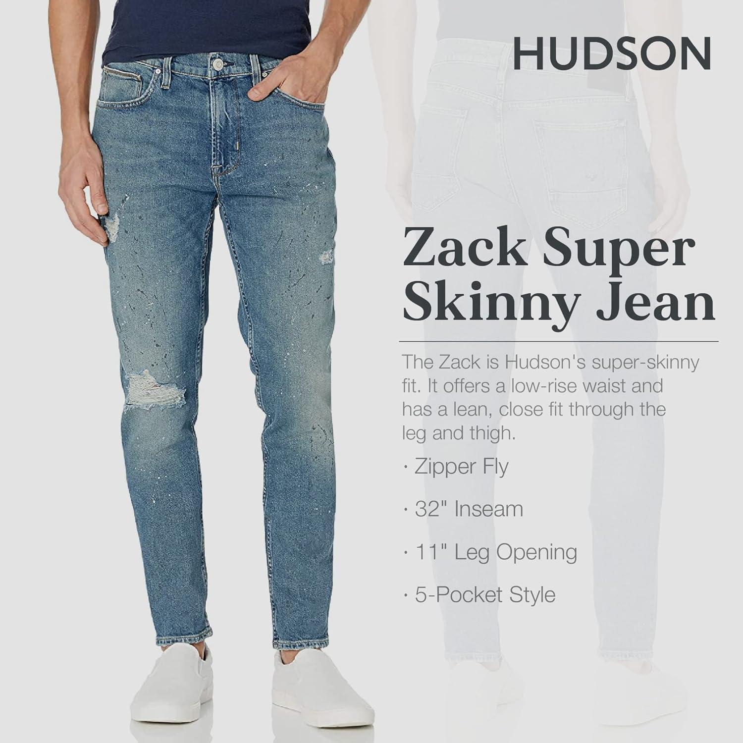 imageHUDSON Mens Zack Skinny JeanDestructed Marine