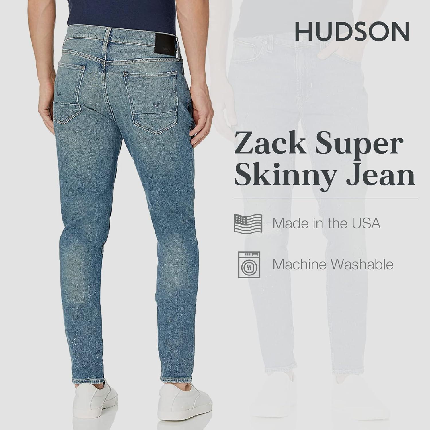 imageHUDSON Mens Zack Skinny JeanDestructed Marine