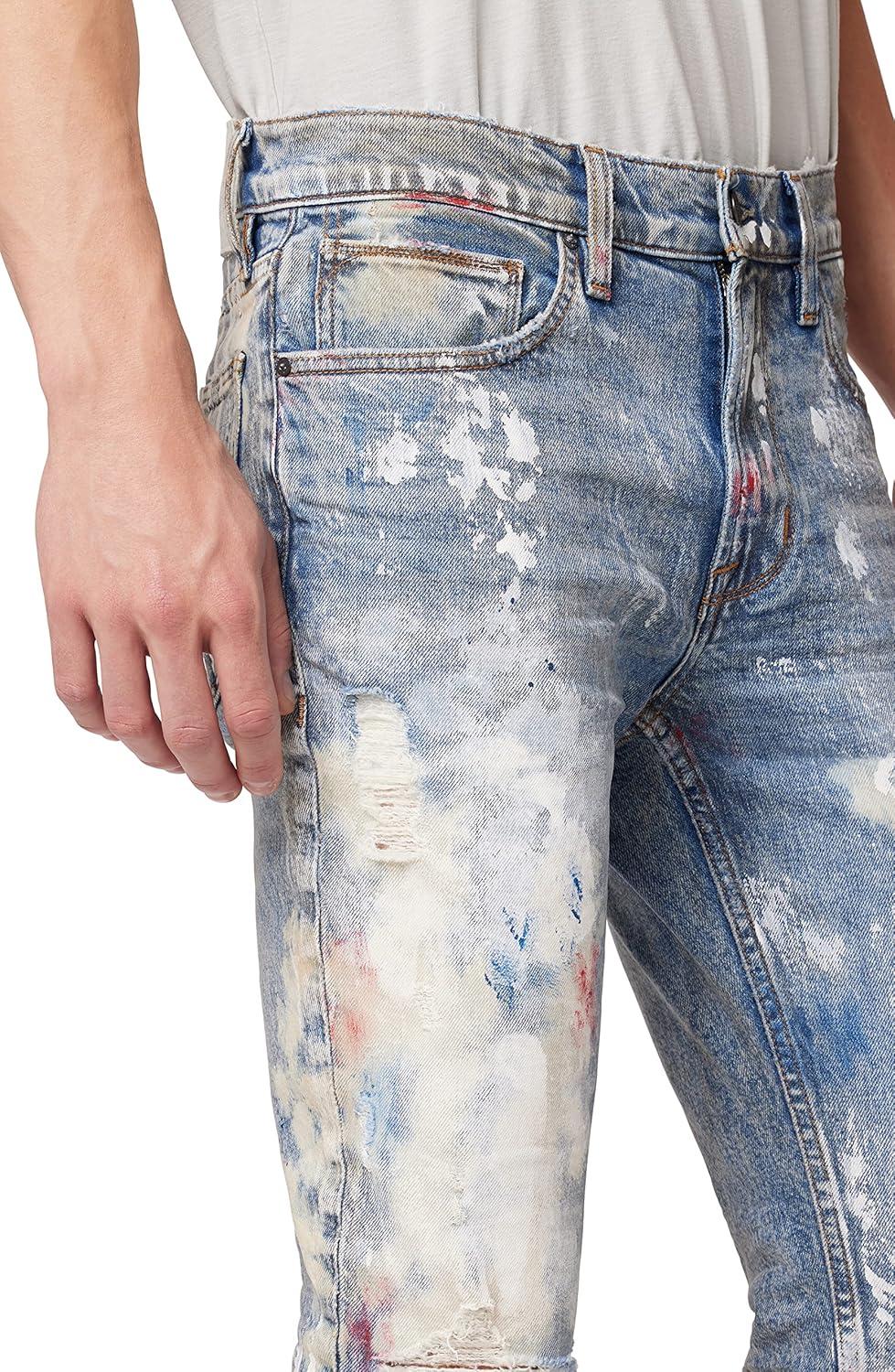 imageHUDSON Mens Zack Skinny JeanDestructed Painter