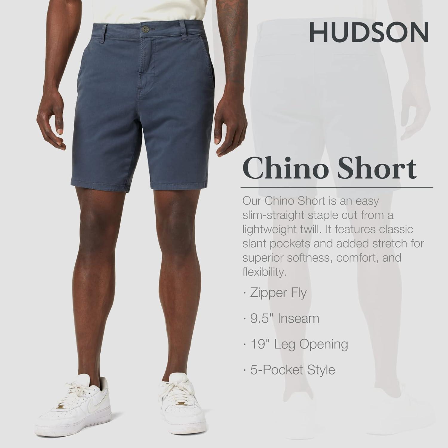 imageHUDSON Mens Chino ShortFaded Blue